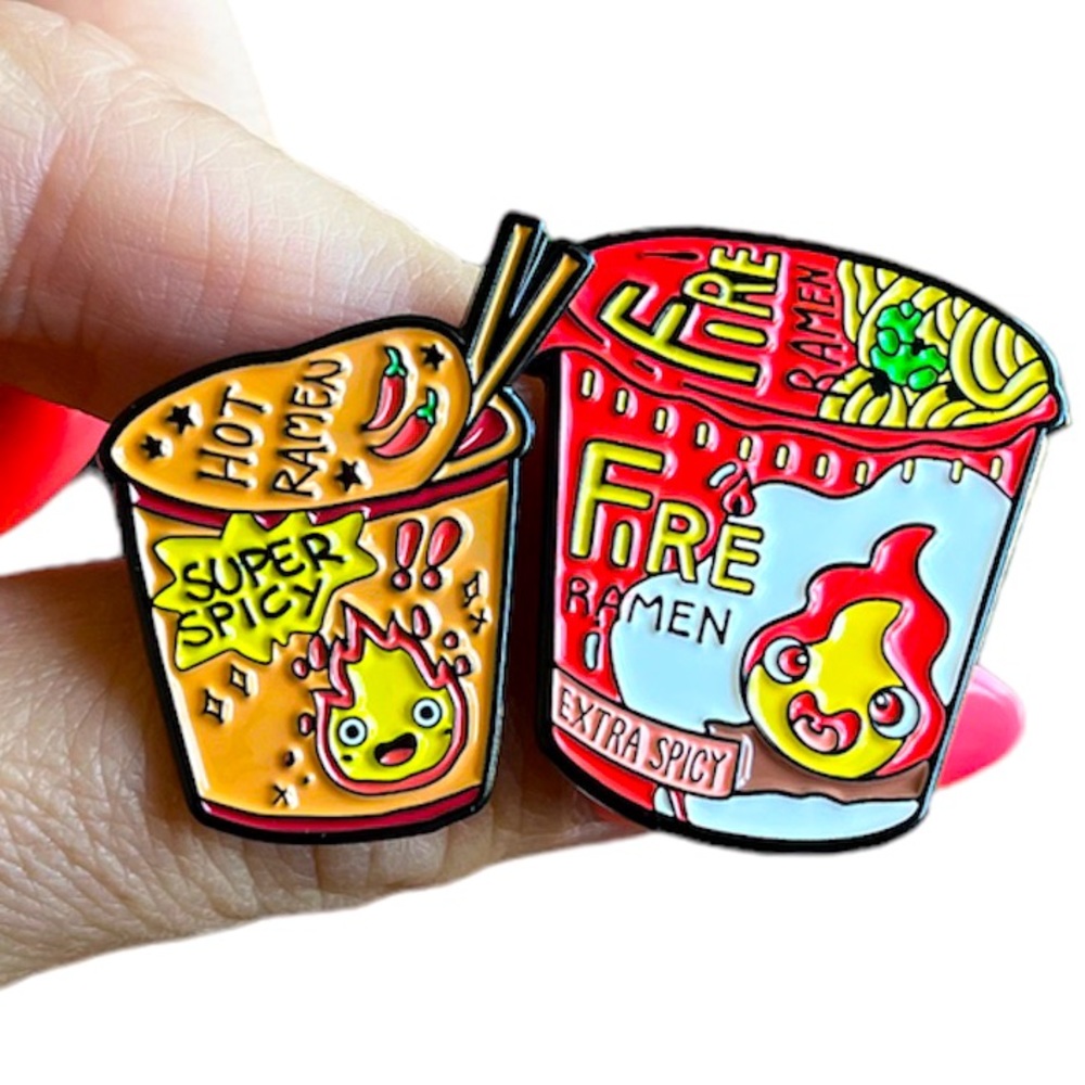 Spicy Ramen Enamel Pins - Set of 2